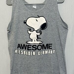 Vintage 1958 print Gray Snoopy Tank Top Tubular Construction